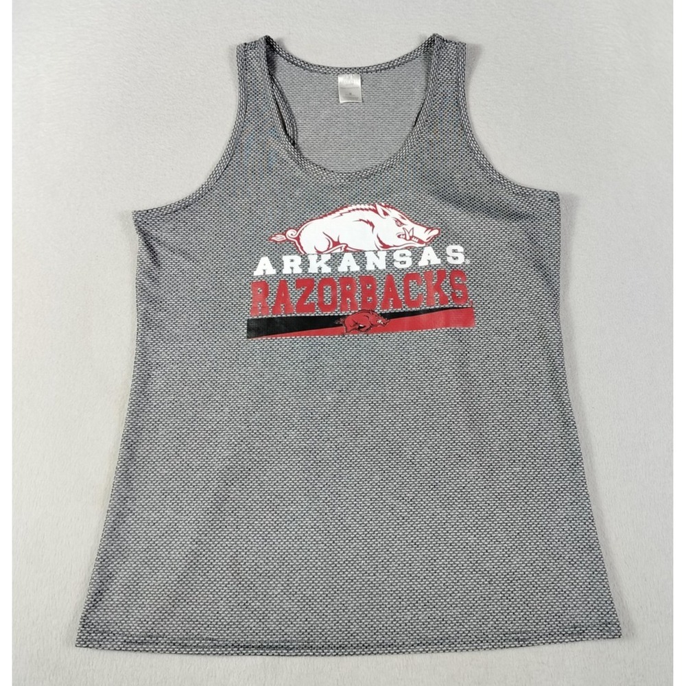 Arkansas Razorbacks Shirt Womens Medium Gray NCAA Football Sideline Apparel Tank